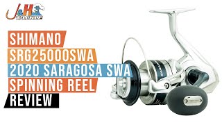 Shimano SRG25000SWA 2020 Saragosa SWA Spinning Reel Review  JampH Tackle [upl. by Anelac525]