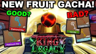 Spinning 250 Keys On The NEW FRUIT GACHA In Roblox King Legacy Update 5 Which Key Is Better [upl. by Boony]