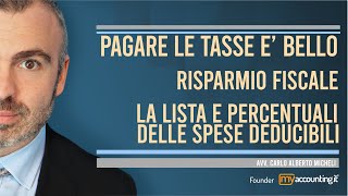 Pagare le Tasse è Bello  Risparmio Fiscale e Spese Deducibili [upl. by Stanton112]