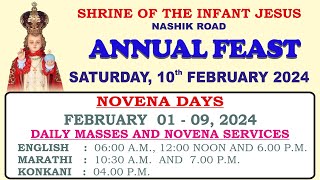 Konkani Mass amp Novena  Day5  Infant Jesus Shrine Nashik  05 February 2024  4pm [upl. by Ahtoelc265]