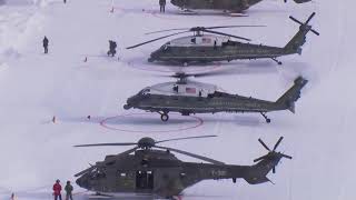 President Trump Landing in DavosSwitzerland [upl. by Ardnahsal]