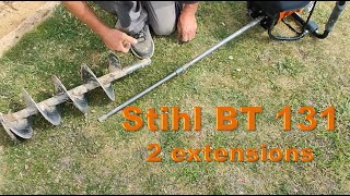 Stihl BT 131 adding second extension and drilling [upl. by Aggappora]