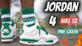 ARGUABLY THE SOTY JORDAN 4 NIKE SB PINE GREEN DETAILED REVIEW amp ON FEET‼️ GOT IT ON STOCKX‼️ [upl. by Auot]