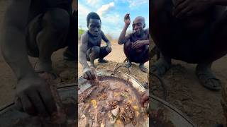 😂Have a simple dinnerhadzabetribe africa food cookingwildlife [upl. by Northway615]