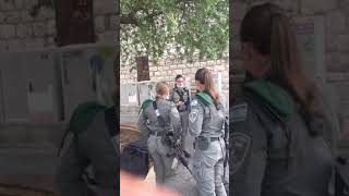 Israeli women soldiers guarding Jerusalem IDF Israel Defense Forces [upl. by Ethelstan]