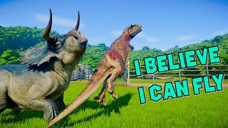 Nasutoceratops vs all Carnivore Dinosaurs  Jurassic World Evolution  Massive Dinosaurs Fight [upl. by Halden]