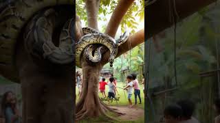 Many children are playing and dont know they are in danger youtubeshorts trendingshorts python [upl. by Naujak]