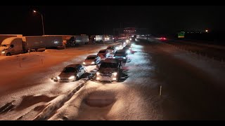 1000 People stranded from winter storm in New York  Ripley NY  Lake Effect snow  I90  Drone [upl. by Renault43]