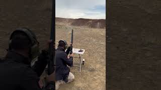 12 GA Power Drops Hardox Target at 25 Meters shotgunhandcam shotgunking [upl. by Nicolais603]