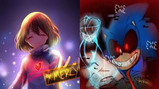 Differentshift Sonic Exe vs Frisk Stronger than you duet REQUESTED [upl. by Arleyne]