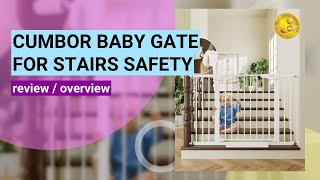 Review of Cumbor Baby Gate Safe amp Easy Installation for Your Home [upl. by Hurty]