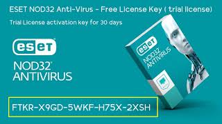 ESET NOD32 ANTIVIRUS Free Trial License activation key for 30 days  August 30 2023 [upl. by Brown]