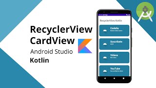 Kotlin  Android Studio  RecyclerView con CardView tutorial completo  Diseño Material 2021 [upl. by Htezil]