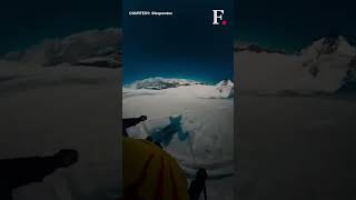 Miraculous Moment French Skier Narrowly Escapes Death After Falling Into Massive Crevasse [upl. by Baten]