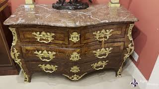 Antique French Régence Kingwood Ormolu Mounted Commode [upl. by Adlih233]