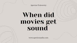 When did movies get sound [upl. by Huan]