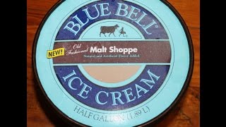 Blue Bell Malt Shoppe Ice Cream Review [upl. by Adnertal]