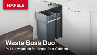 Waste Boss Duo Pull Out Bin  Häfele UK [upl. by Sexela]