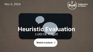 HCI2024  Lecture 12  Heuristic Evaluation [upl. by Aihsekel]