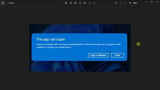 FIX quotThere is a problem with msresourceAppnameTextquot Error in Windows 11 [upl. by Brunell]