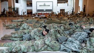 National Guard Troops Sleep on Floor of Capitol Building [upl. by Akem]