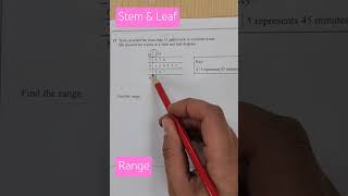 Q13 Using Stem and Leaf Diagram to find range short Pearsons BMet Baseline Paper 2024 [upl. by Juback479]