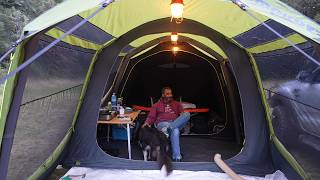 Car Tent Camping In Rain Storm With Dog [upl. by Hanover]