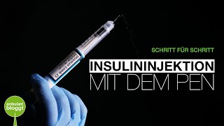 Insulininjektion mit dem Pen  Schritt für Schritt  subkutane Injektion [upl. by Emera]