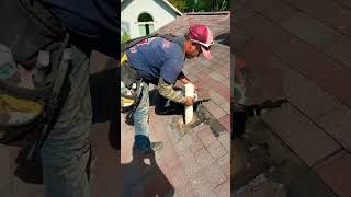 How to roofing replace bathroom vents pipe collar flashing [upl. by Adnarom]