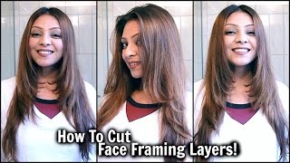 How To Cut Face Framing Layers At Home │ DIY Long Layered Haircut │ Cut Your Own Hair TUTORIAL [upl. by Orhtej]