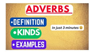 Adverb  Definition kinds and examples  Adverb in english grammar [upl. by Aidiruy]