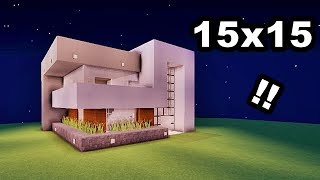 Maison Moderne FACILE À FAIRE 15x15  TUTO MINECRAFT [upl. by Anitnelav476]