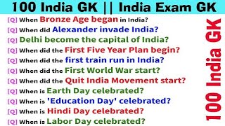 100 Important GK Questions  India GK In English Questions Answer  General Knowledge 103 [upl. by Annekim]