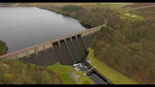 Thruscross Reservoir North Yorkshire Aerial view in 4k video [upl. by Nador]