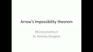 Arrows Impossibility Theorem Part 1 [upl. by Saunders]