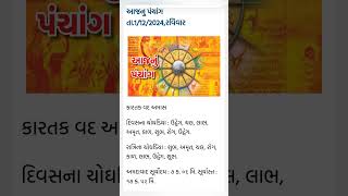 આજ નું પંચાગ 01122024astrology [upl. by Poucher884]