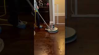 Wood floor clean buff process [upl. by Bernardina]