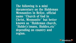 Holdeman Mennonites in Belize  History [upl. by Elletnahc241]