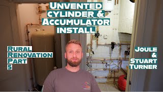 Unvented hot water cylinder and accumulator install  Rural renovation part 5 [upl. by Cryan887]