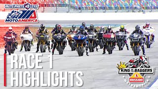 MotoAmerica Mission King of the Baggers Race 1 Highlights at Daytona 2022 [upl. by Dov]