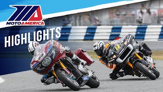 MotoAmerica Mission King of the Baggers Race 1 Highlights at Daytona 2023 [upl. by Hsivat]