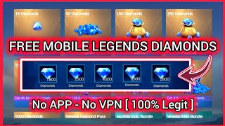 No App No VPN Mobile Legends Free Diamonds Libreng Diamonds sa Mobile Legends JayB 2Ne4 [upl. by Atikim]