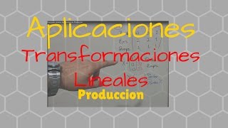 Transformaciones Lineales Aplicaciones en Produccion [upl. by Efthim]