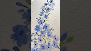 Painting watercolor flowers DELPHINIUM ❤️ easy drawing beautiful art shorts shortsfeed howtodraw [upl. by Airekahs148]