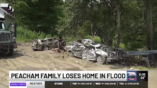 Peacham family escaped flooding just in time home destroyed [upl. by Franza]