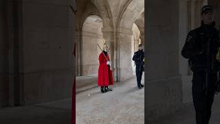 Armed officer protected Kings Life Guards👏 youtubeshorts horseguardsparade shorts [upl. by Nosidam]