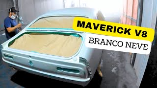 Pintando MAVERICK V8 de Branco Neve  Pintura automotiva  Restaurando Maverick [upl. by Estes]