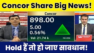 Concor Share Latest News Today 18 October 2024  Concor Share Target Hold or Sell Analysis [upl. by Einneg]