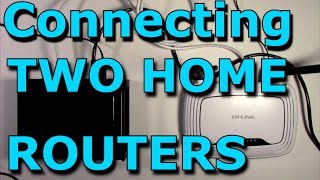 How To Connect Two Routers On One Home Network Using A Lan Cable Stock Router NetgearTPLink [upl. by Nosnevets]