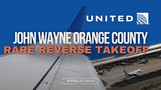 RARE SNA Reverse Operations Takeoff  United 737 [upl. by Sivet]